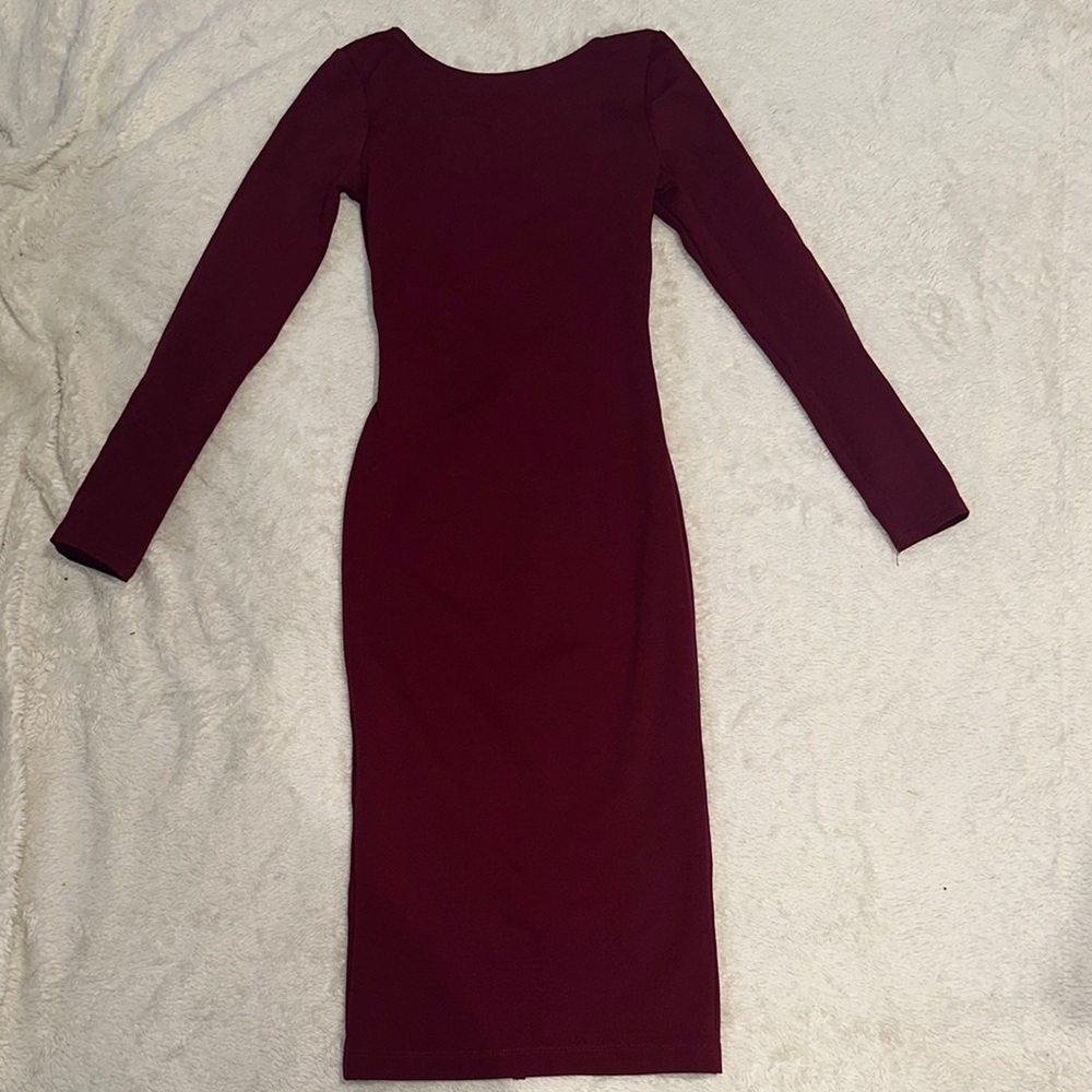 Lulu's Red Long Sleeve Bateau Bodycon Dress